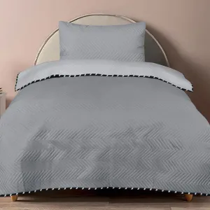 Cotton Summer Bed Spread Plain Dyed-Grey