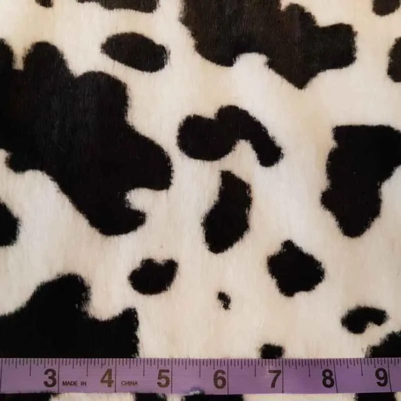 Cow Minky Faux Fur Fabric, Minky Fur