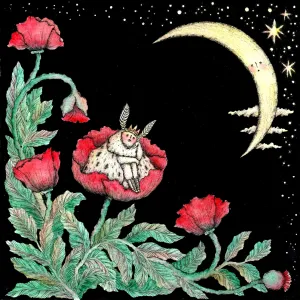 Creatures of Flight - Jennifer Nguyen - "Ermine Moth Locks Eyes With Her Lunar Lover"