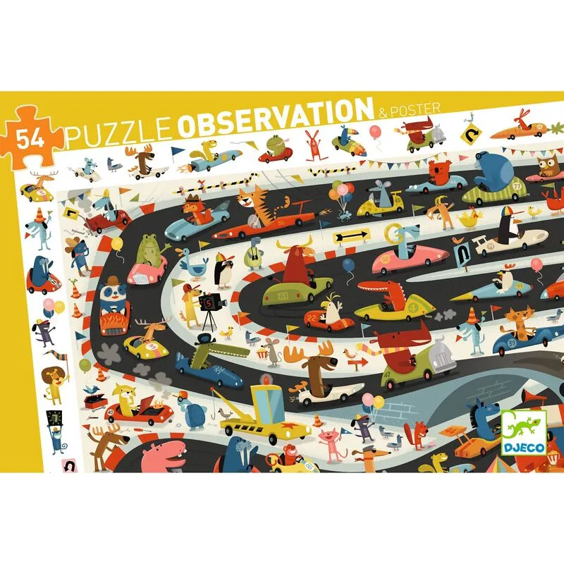 Djeco Observation 54 Pce Puzzle - Car Rally