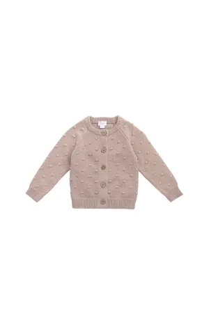 Dotty Cardigan - Dusky Rose