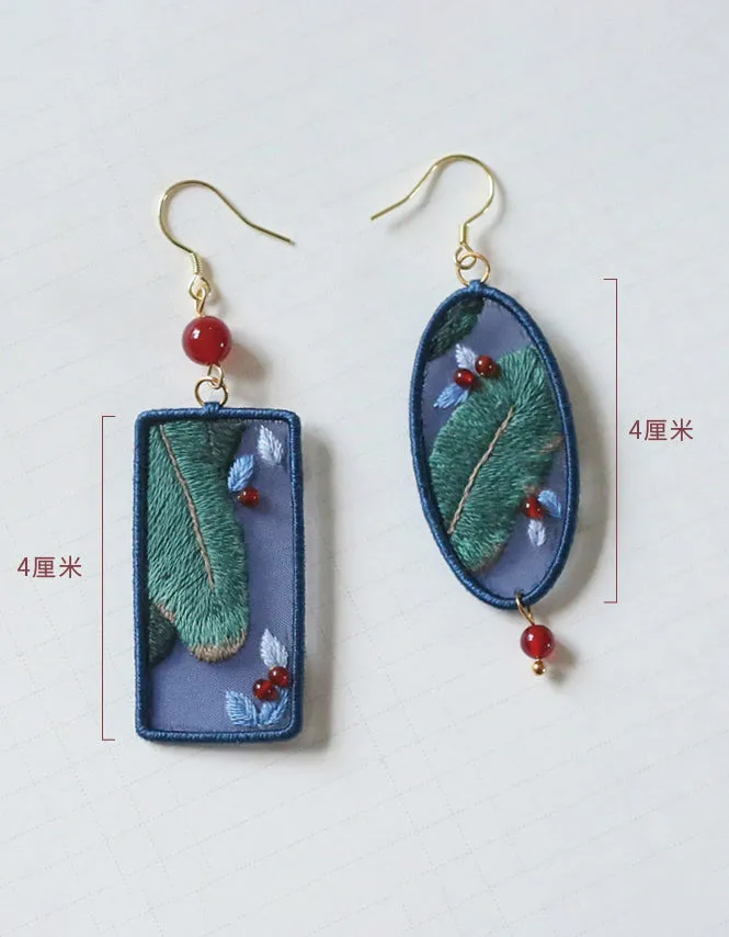 Double-sided Embroidery Diy Earrings (Including DIY materials)