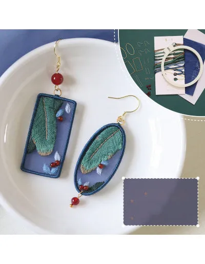 Double-sided Embroidery Diy Earrings (Including DIY materials)