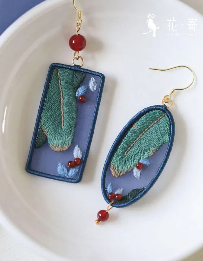 Double-sided Embroidery Diy Earrings (Including DIY materials)