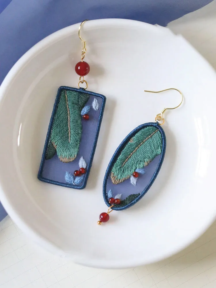 Double-sided Embroidery Diy Earrings (Including DIY materials)