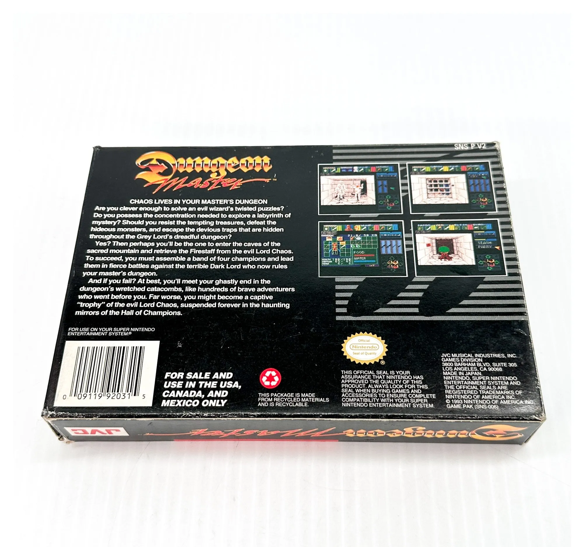 Dungeon Master - SNES Game - Complete in Box - Great Condition!