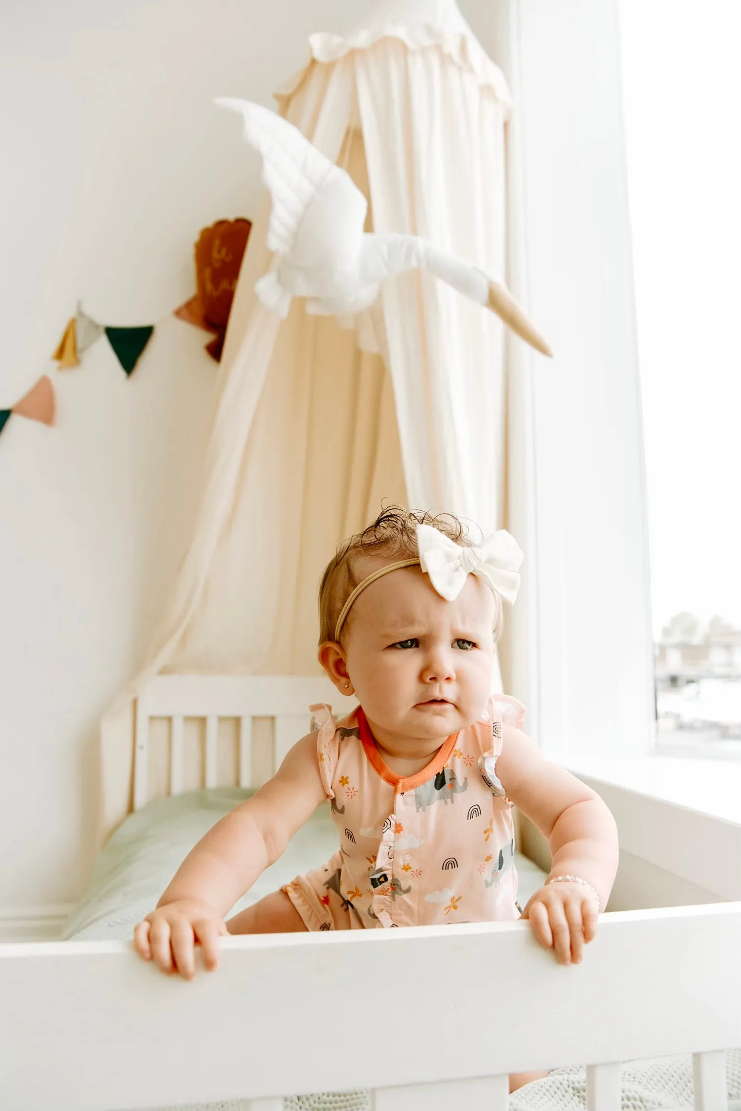 Elephant Ruffled Short Romper (Organic Cotton)