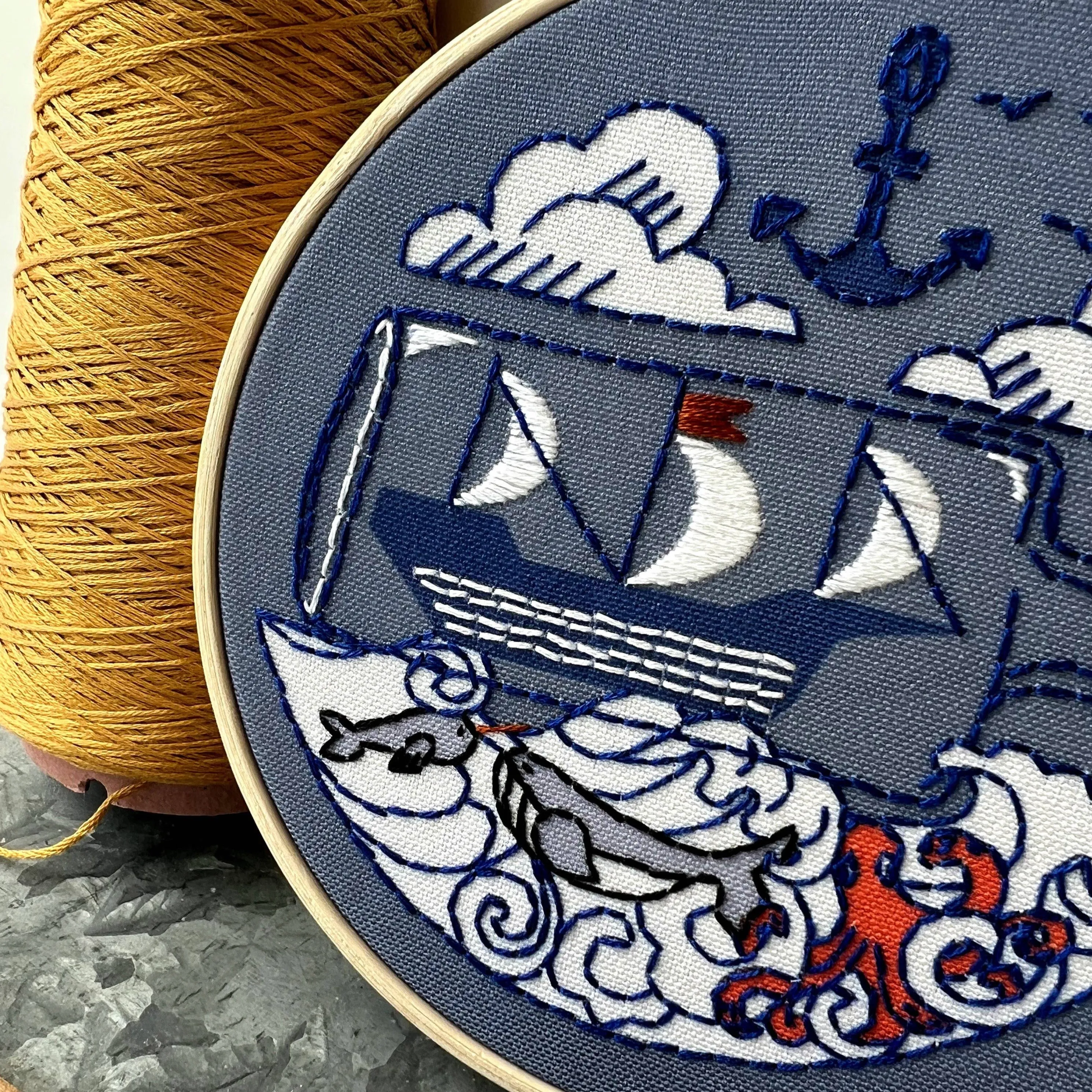 Embroidery Kit by Rikrack - Ship in a Bottle