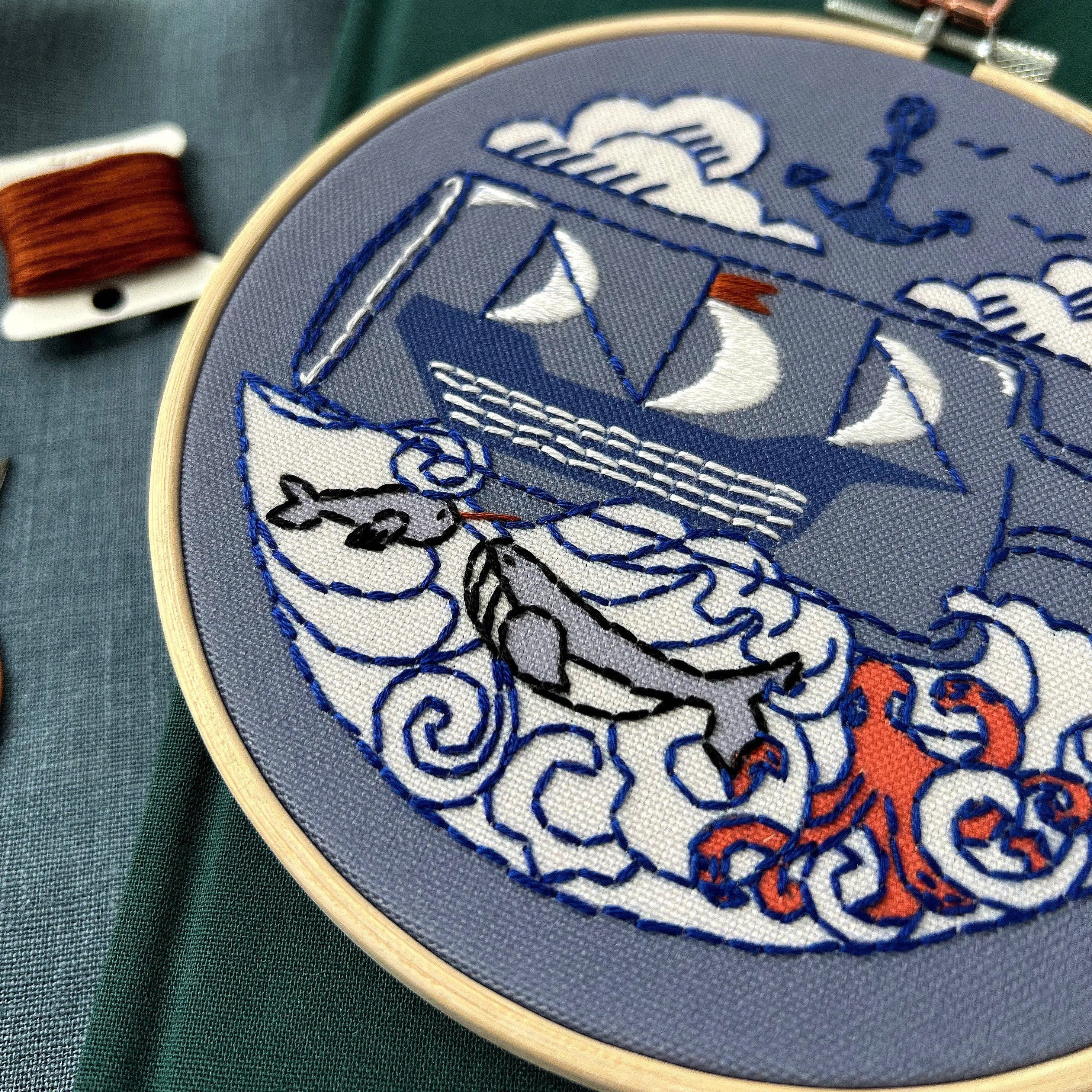 Embroidery Kit by Rikrack - Ship in a Bottle