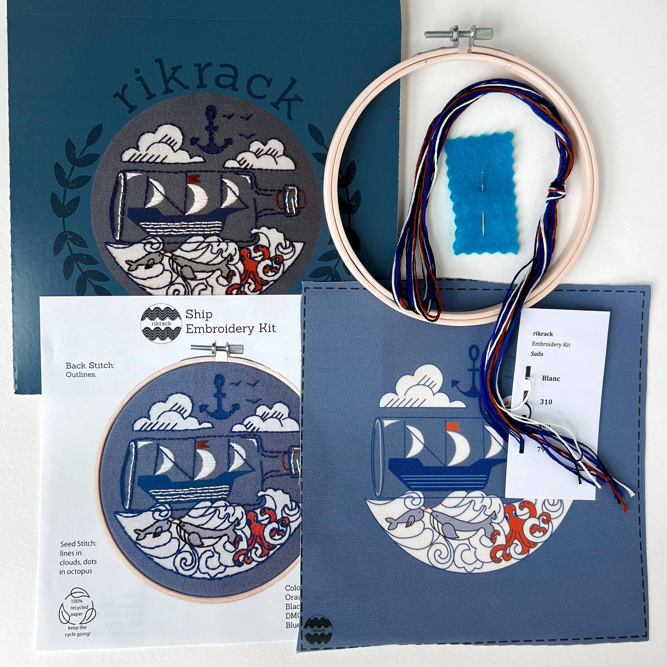 Embroidery Kit by Rikrack - Ship in a Bottle