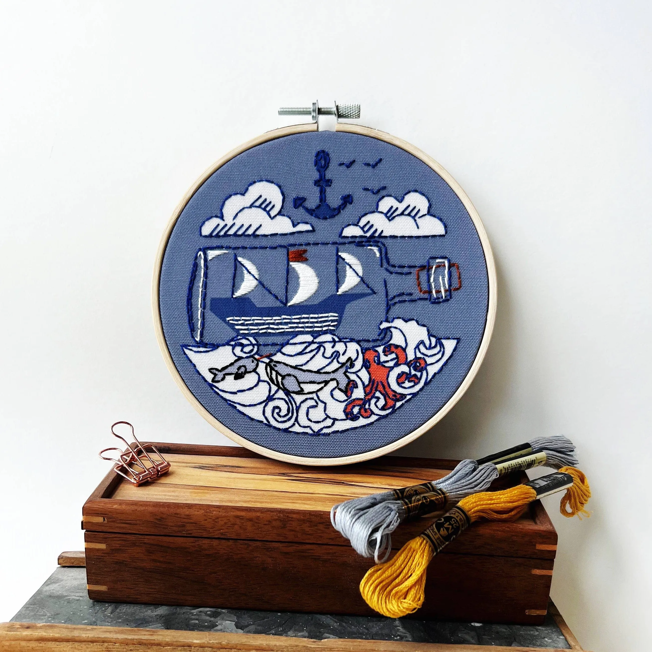 Embroidery Kit by Rikrack - Ship in a Bottle