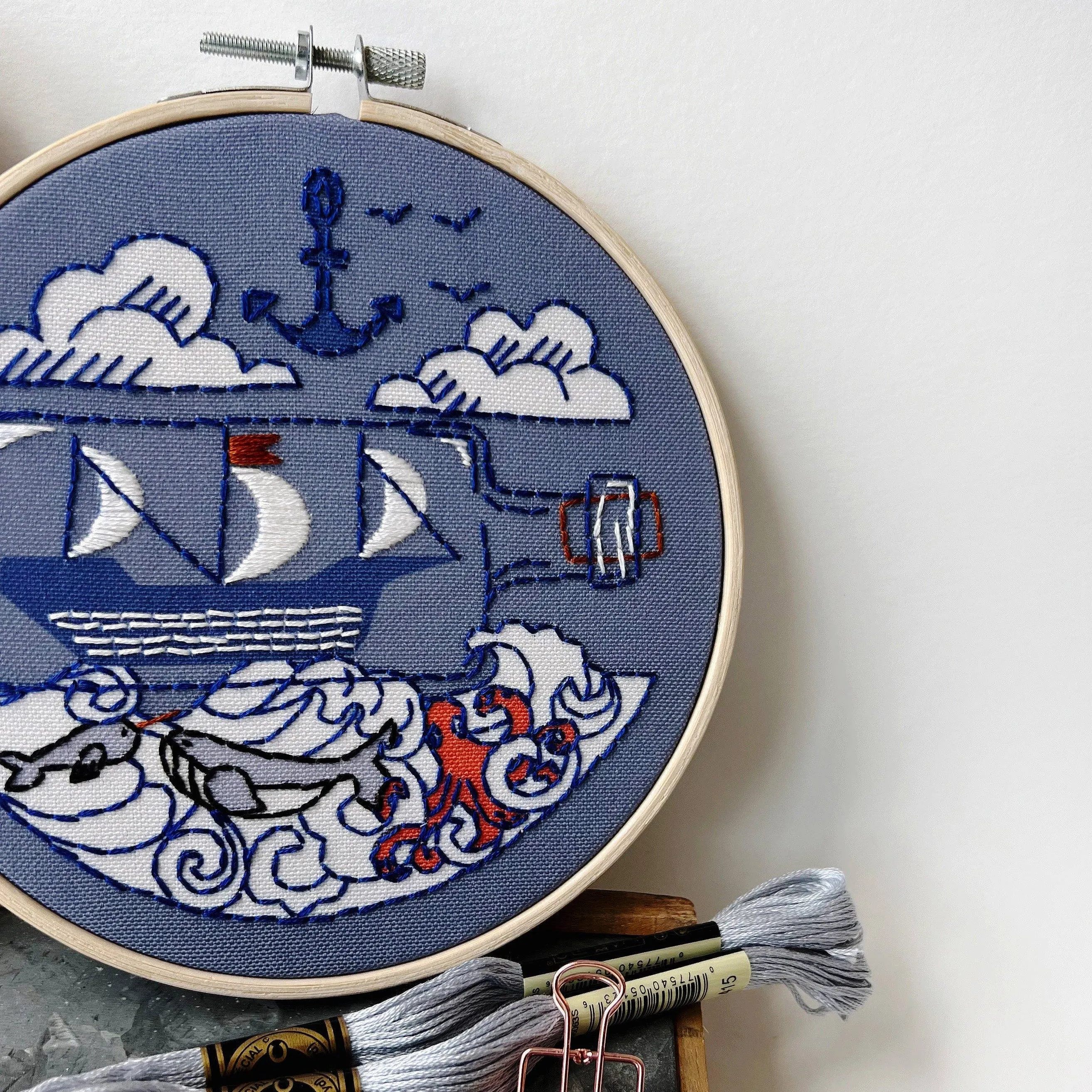 Embroidery Kit by Rikrack - Ship in a Bottle