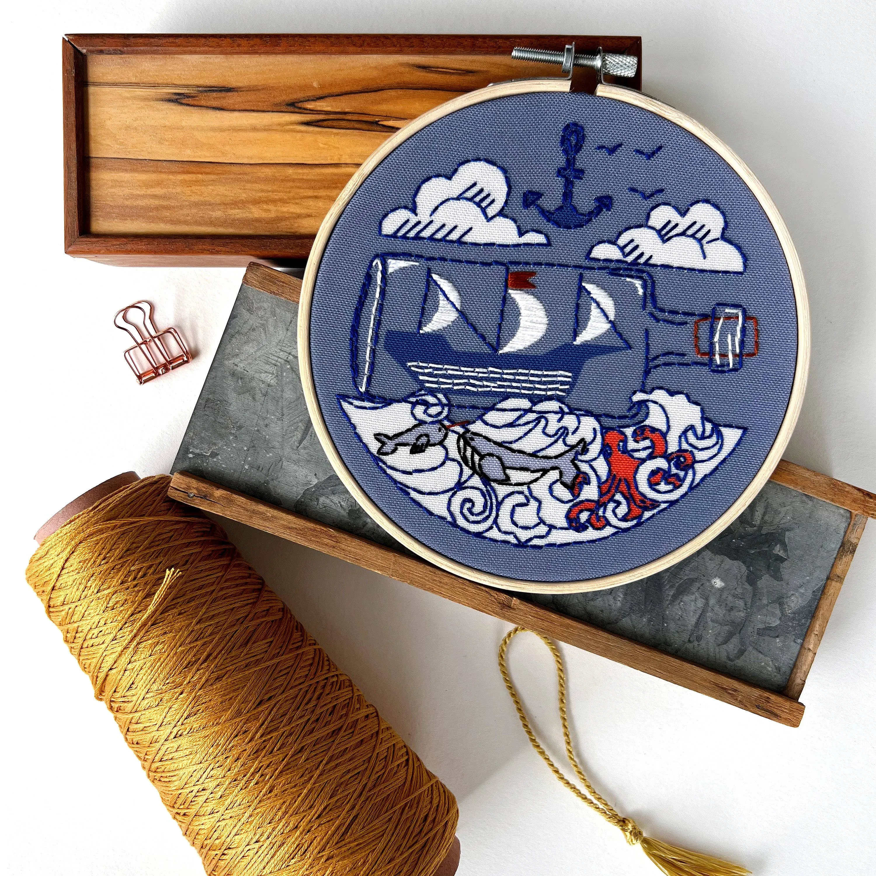 Embroidery Kit by Rikrack - Ship in a Bottle