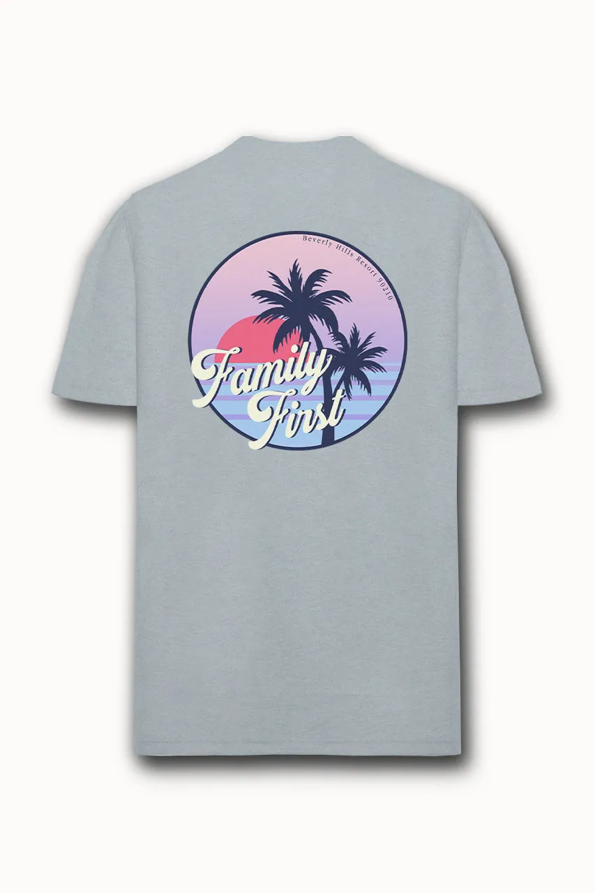 Family First Beverly Hills Tee - Light Blue