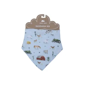 FARM-Big Red Barn Blue Bandana Bib