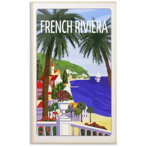 French Riviera - 60 x 100cm Outdoor UV Wall Art with Beech Aluminium Frame