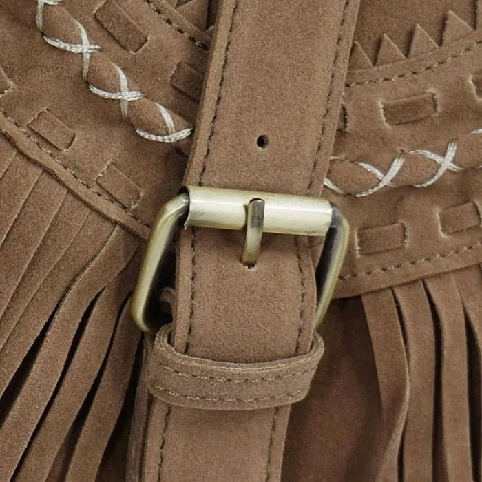 Fringed Messenger Bag: Bohemian Saddle Shoulder & Crossbody Bag with Fringed Detailing