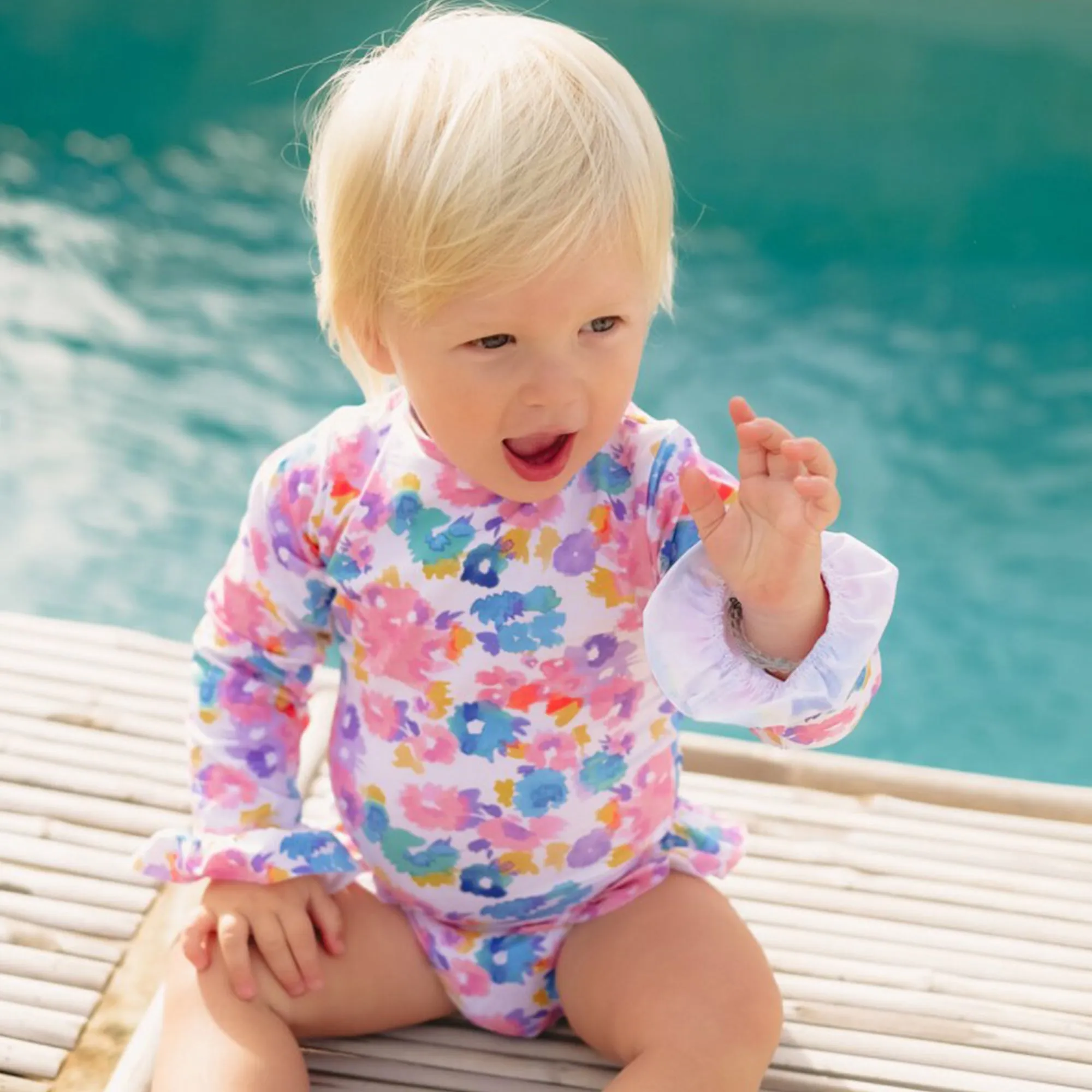 Gardenia Print Baby Swimsuit