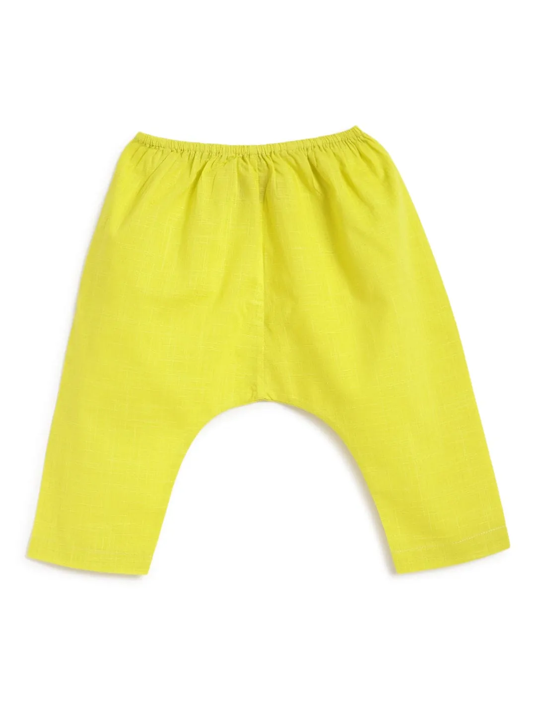 Girl Chirpy Checks Jhabla Set-Yellow