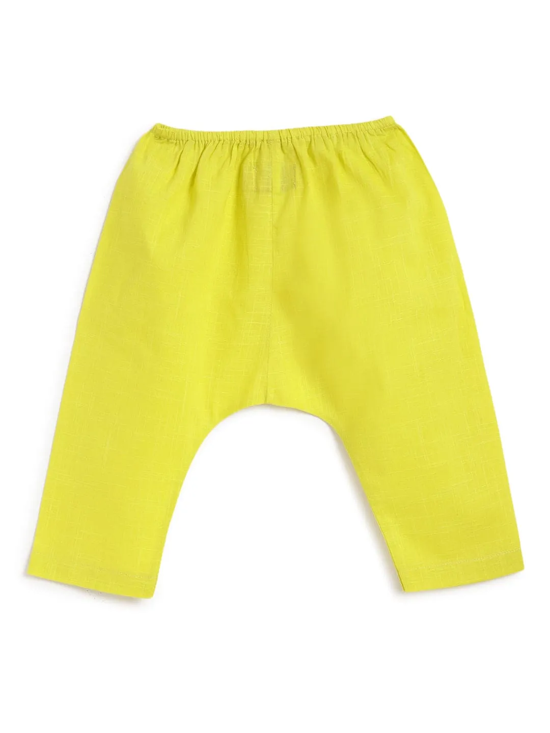 Girl Chirpy Checks Jhabla Set-Yellow