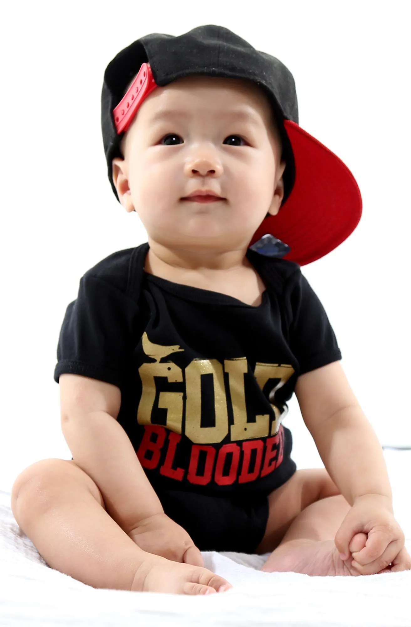 Gold Blooded (Baby Black/Red Onesie)