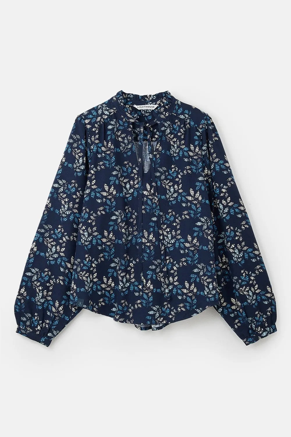 Grace Blouse - Navy Leaf