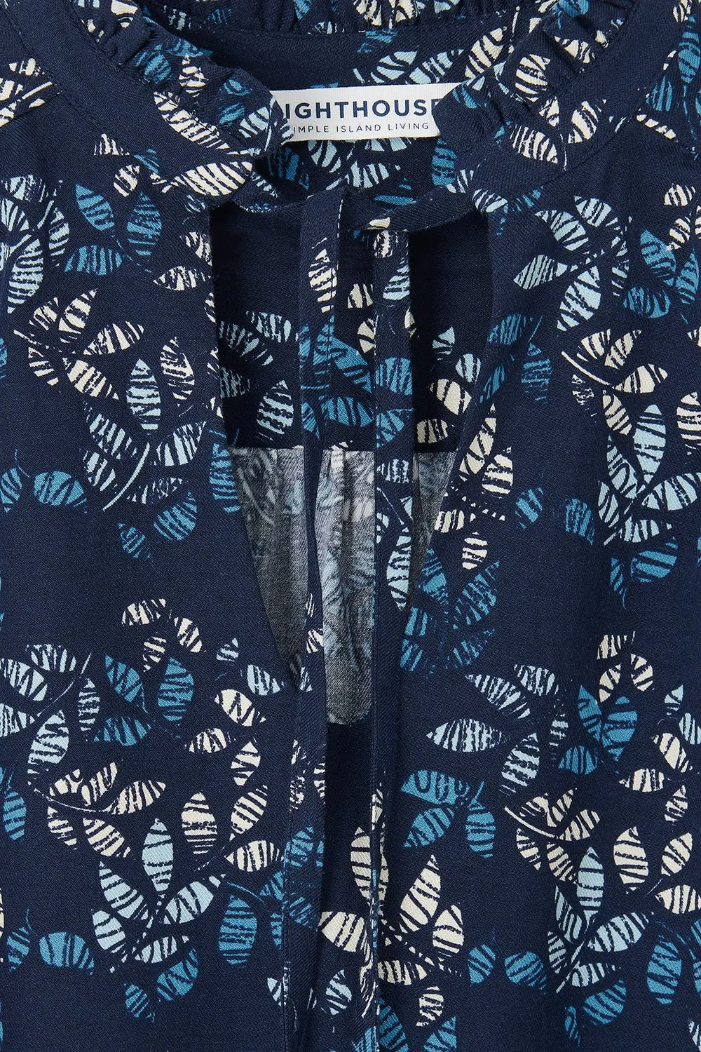 Grace Blouse - Navy Leaf