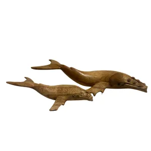 Hand Carved Suar Wood Whale