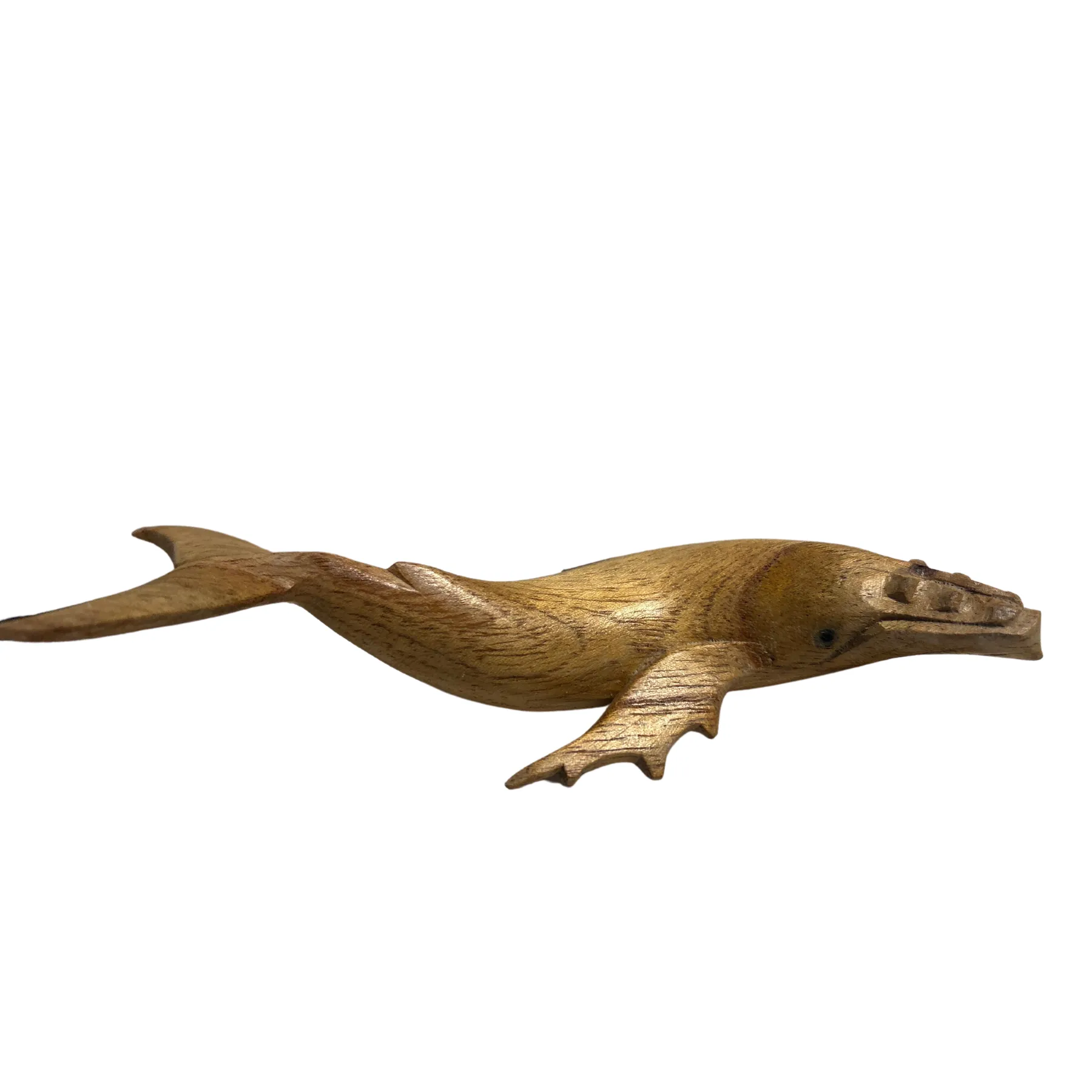 Hand Carved Suar Wood Whale