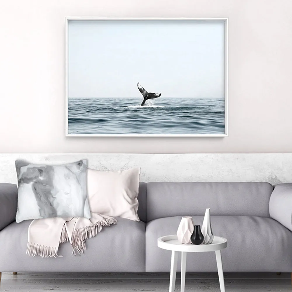 Humpback Whale Tail II Landscape - Art Print