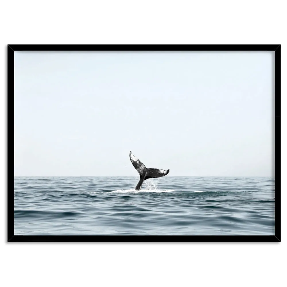 Humpback Whale Tail II Landscape - Art Print