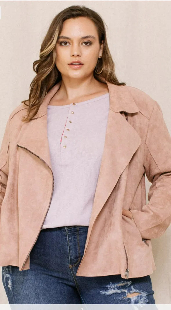 Elegant LA VIE EN ROSE Cropped Moto Jacket with Style and Sophistication