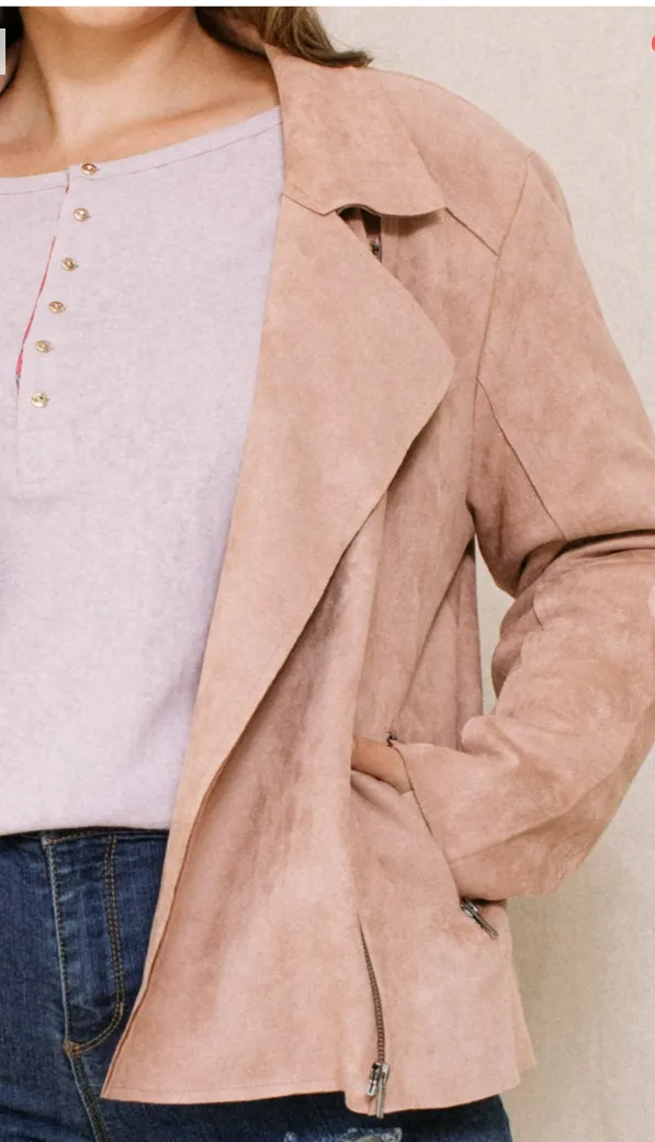 Elegant LA VIE EN ROSE Cropped Moto Jacket with Style and Sophistication