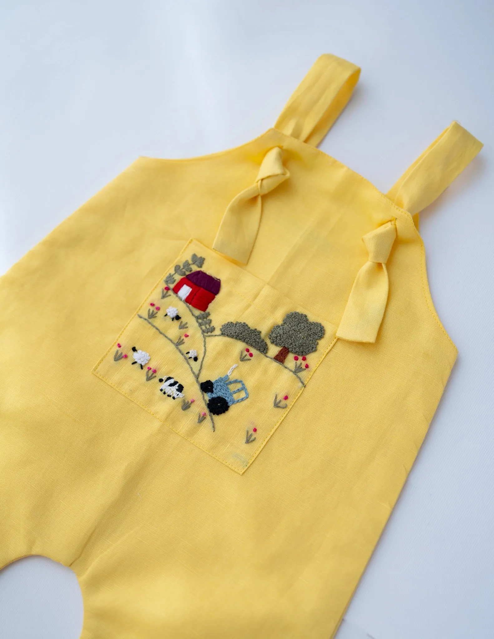 Little Farmer Cotton Jumpsuit for Boys | Yellow