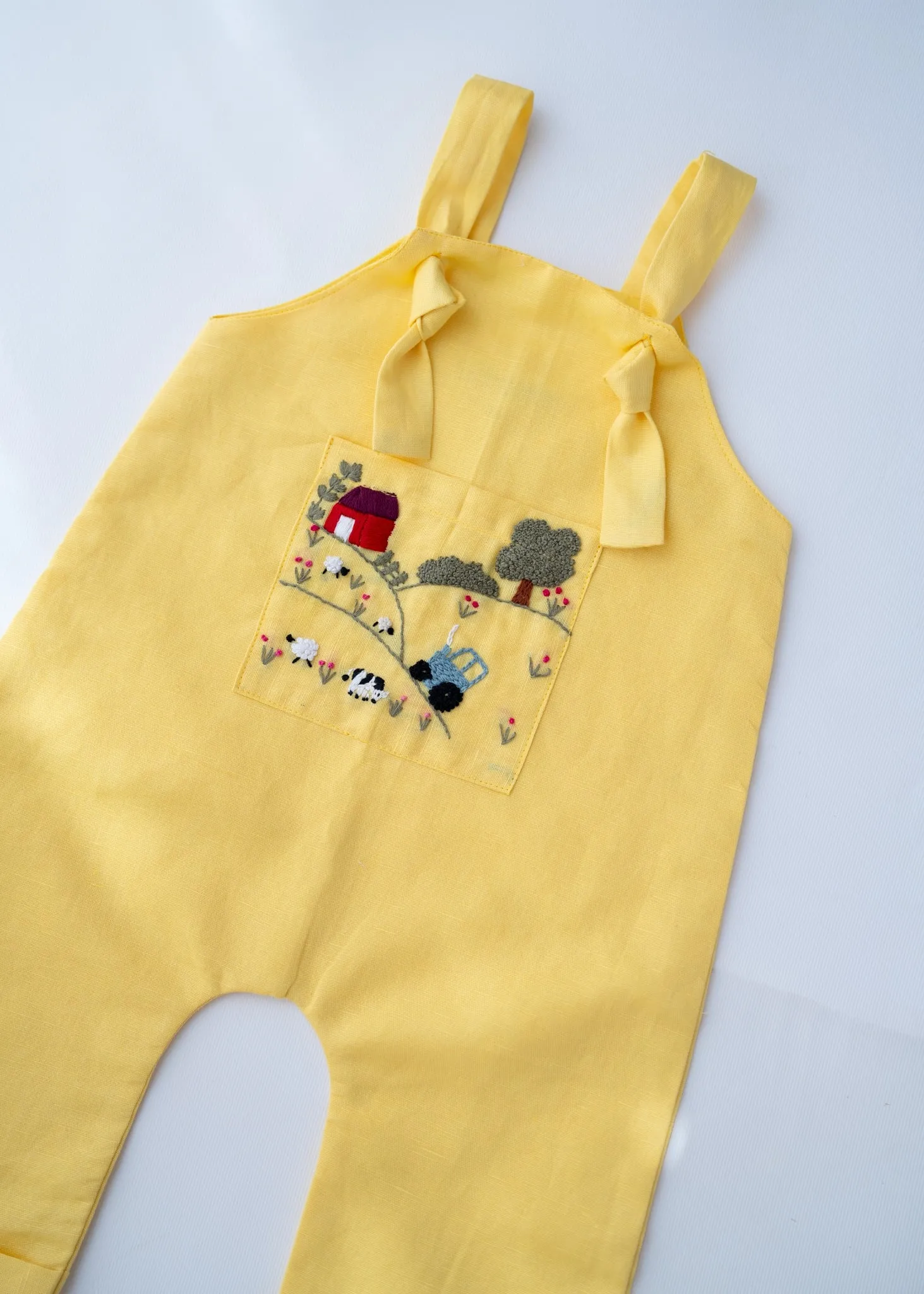 Little Farmer Cotton Jumpsuit for Boys | Yellow