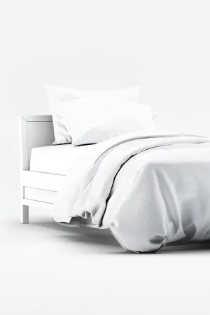 LNBF Leaf Jacquard Bamboo Duvet Cover Set - White