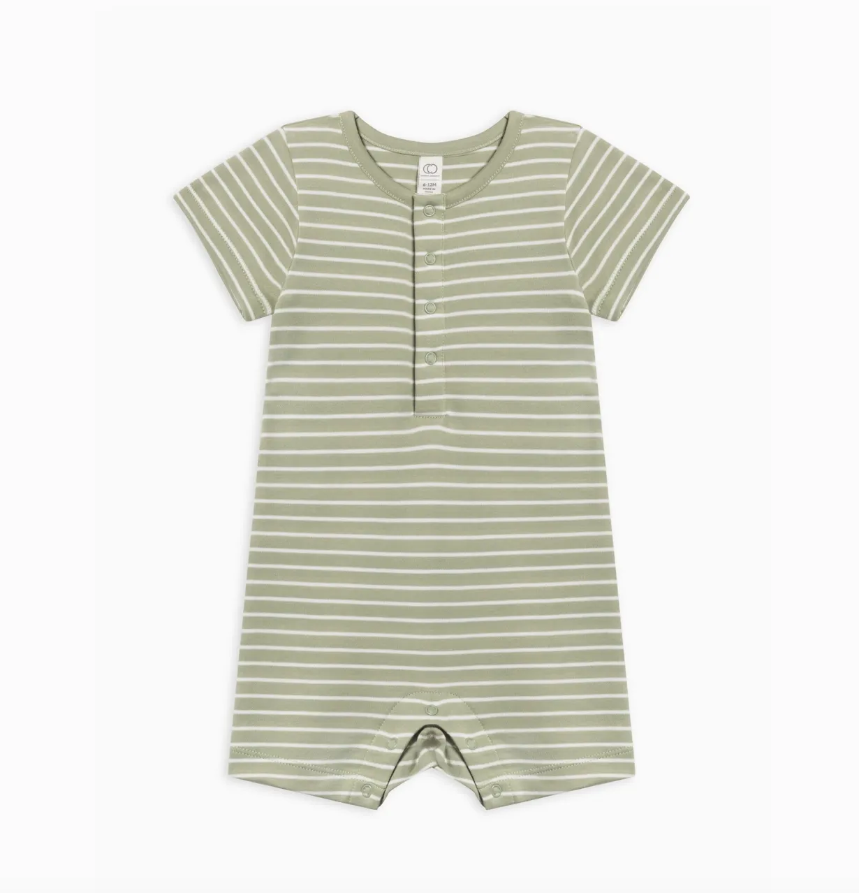 Mason Short Sleeve Romper - Davis Stripe / Mint