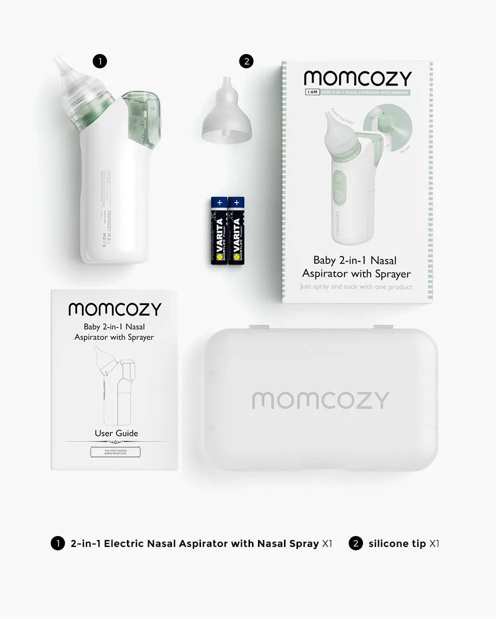 Momcozy Baby 2-in-1 Nasal Aspirator with Sprayer