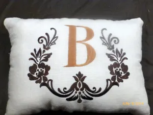 Monogrammed Pillow, Decorative Embroidered Pillow