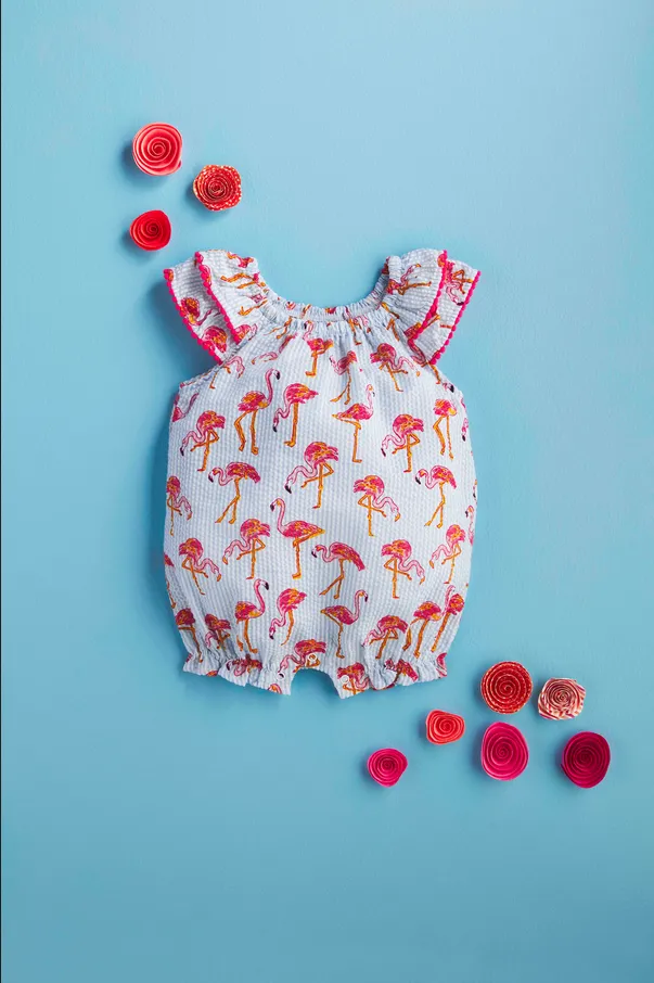 Mudpie Flamingo Baby Romper