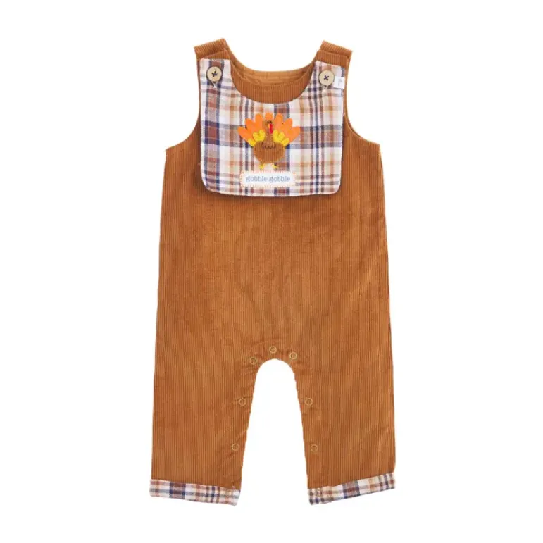 Mudpie Little Boys Corduroy Reversible Overall & Bib Set