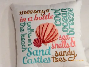 Nautical Word Pillow, Beach house decor