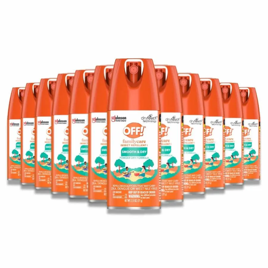 OFF! -FamilyCare Insect Repellent, Smooth & Dry, Travel Size - 2.5 Oz - 12 Pack