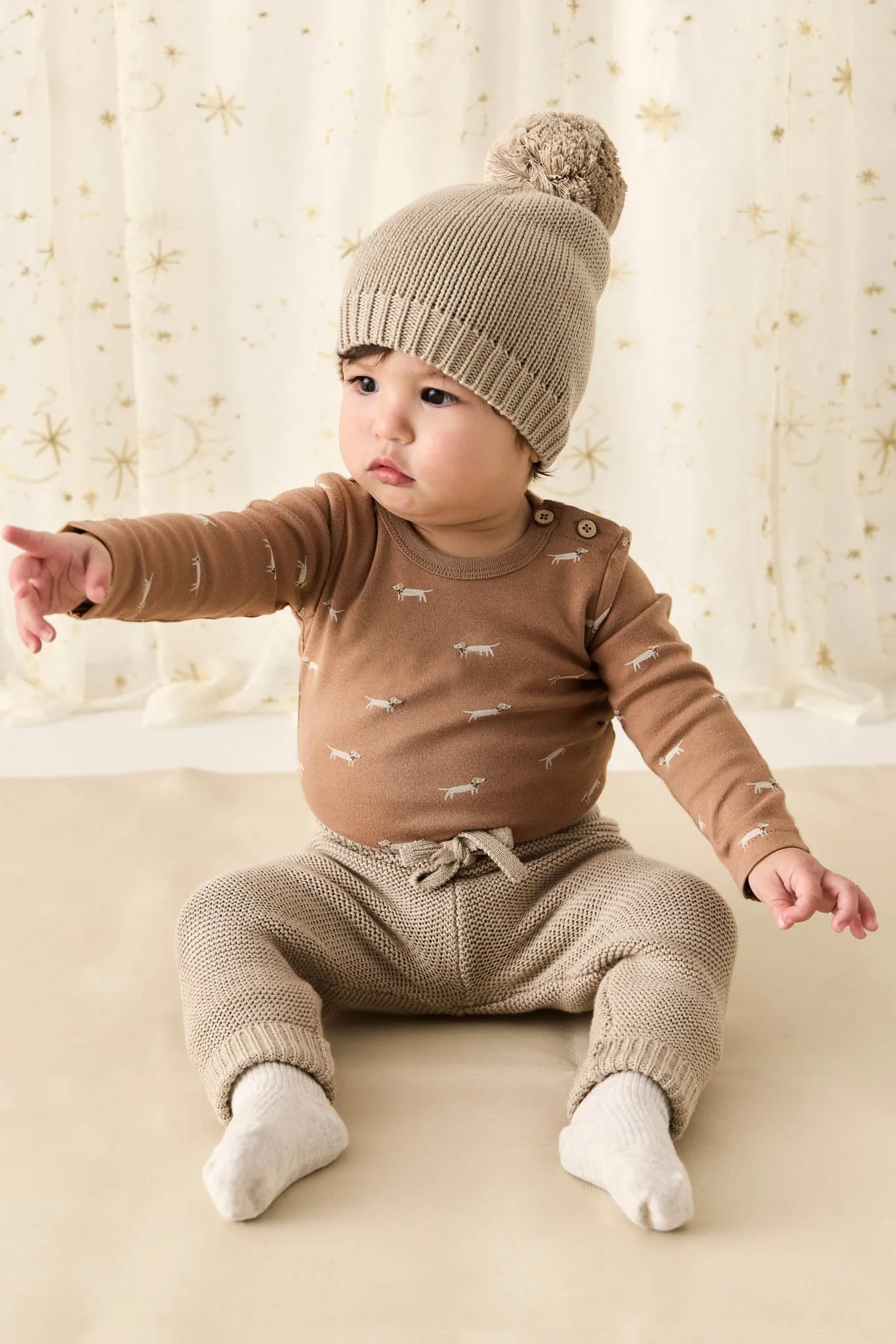 Organic Cotton Fernley Bodysuit - Cosy Basil Spiced