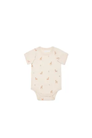 Organic Cotton Hudson Short Sleeve Bodysuit - Fable Deer Cloud