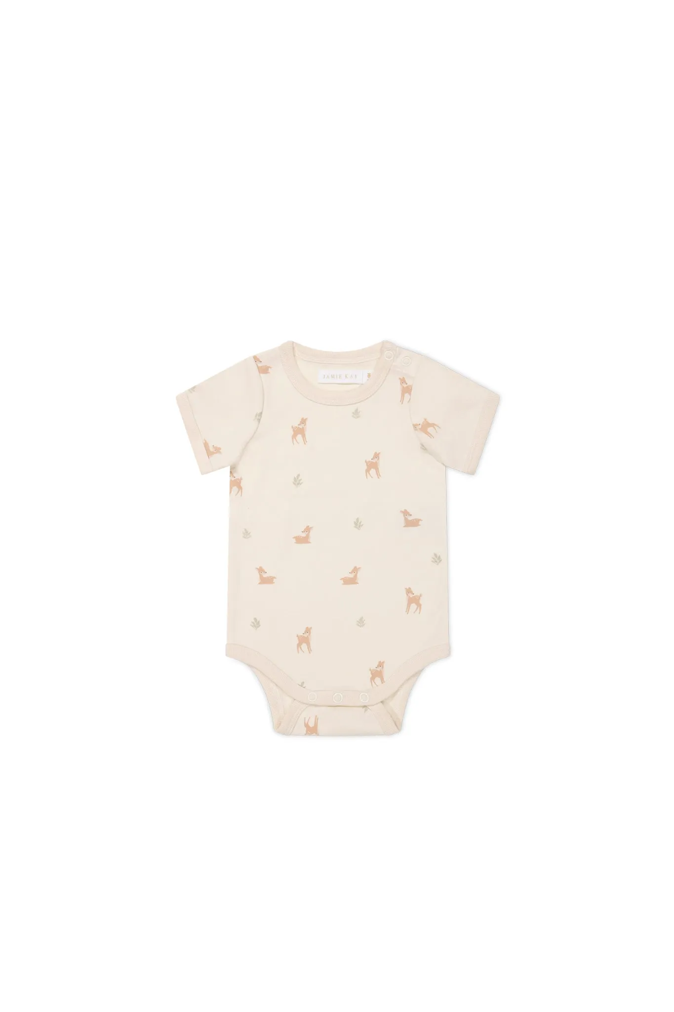 Organic Cotton Hudson Short Sleeve Bodysuit - Fable Deer Cloud