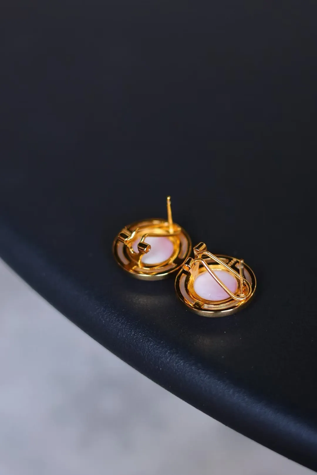 Pink Queen Conch Shell Princess Pearls Earrings