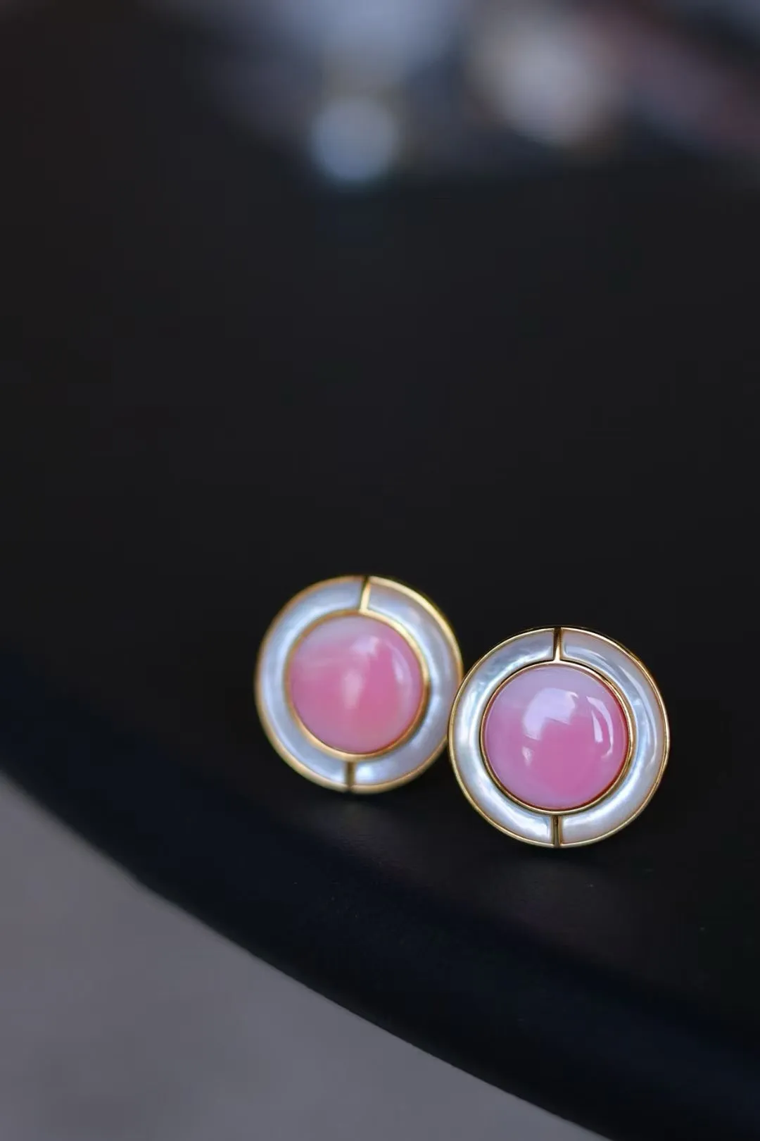 Pink Queen Conch Shell Princess Pearls Earrings