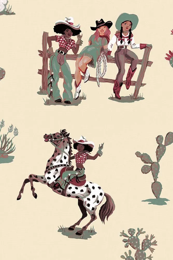 Poodle & Blonde Cliftonville Cowgirls Lasso Wallpaper