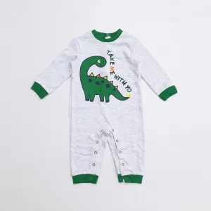 PR - Kids 'Grey' Organic Cotton Animal Printed Romper PR439